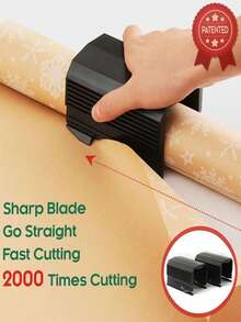 Holiday Gift Wrapping Paper Cutting Roller Cutter Paper Slicer With Replaceable Blades - Multicolor - View 5