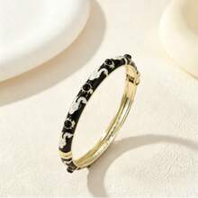 1pc Color Enamel Bangle, Solid Tone Cuff Bracelet, All-Match Ornament For Ladies - Fancy Bracelets - View 9