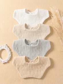 4PCS Girls Summer Candy Color Pure Cotton Gauze Baby Bibs, Soft Skin-Friendly Princess Baby Drool Bibs, Suitable For Daily Use In All Seasons - 彩色 - 查看 10