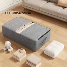 1pc Extra Large Capacity Underbed Storage Bag: Gray Fabric Design, Drawer-Style Storage Bag, Seasonal Clothing Storage Bag, Convenient For Storing Bedding And Clothes, Space-Saving, Essential Home Accessory - View 15