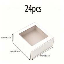 48/36/24/12/2pcs White Small Gift Boxes With Transparent Window, Jewelry, Soap, Candy Boxes, Handmade Crafts Packaging, Flat Bulk Pack, Suitable For Gifts, Crafts, Weddings, Parties, Bridal Showers, Brides, Wedding Decor, Birthday Decor - White - View 10