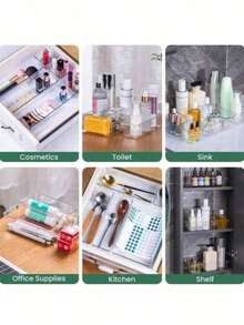 Set Organizer Laci Pcs, Kotak Penyimpanan untuk Sekolah, Boneka Kecil dan Mainan, Organizer Perlengkapan Belajar Transparan, Tersedia Berbagai Set Kombinasi, Baki Organizer Laci Kamar Mandi Multifungsi, Musim Kembali ke Sekolah, Hadiah Natal. - Clear - View 2