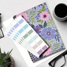 1 Set Fresh Floral 2D Cover Spiral Coil Notebook With Index Sticker Set, Practical Inner Pages, Suitable For Back To School, Work, Study And Other Scenarios. Whether Writing Diaries, Making Daily Plans, Or Using As Memo Pads, It's A Great Choice As Graduation Gift, Birthday Gift, Helping You Plan Your Life Efficiently! - Multicolor - View 5
