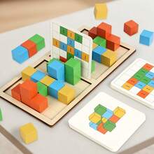 Battle Blocks Game, 1 Set Boxed Wooden 2-Player Free DIY Creative Number Shape Educational Desktop Toy, Double-Sided Stepped Challenge Cards, Supports Number Array Reasoning And 3D Spatial Scene Assembly Dual Gameplay, Cultivates Children's Spatial Imagination And Creativity, Comprehensive Intellectual Development, Parent-Child Interaction, Classroom Teaching First Choice, Birthday, Halloween, Christmas Gift For Girls And Boys - Multicolor - View 4