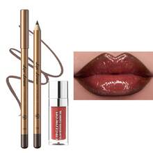 YOUNG VISION 2pcs Lipcombo Set - Mirror Moisturizing Lip Gloss & Matte Lip Liner Pencil, Create Dimensional Lip Makeup Look - 彩色 - 查看 15