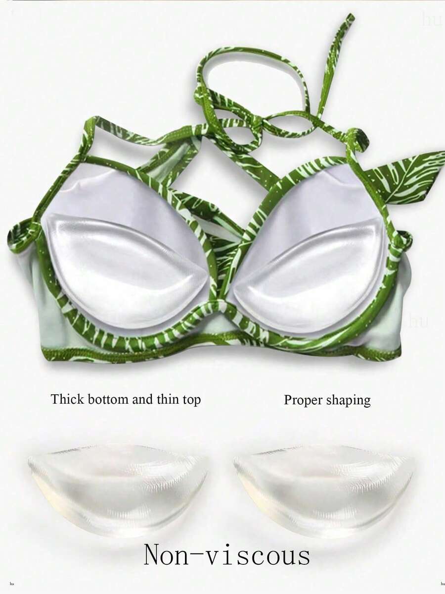 2/4Pcs Non-Adhesive Silicone Bra Inserts, Invisible Waterproof Lift Push Up Pads For Small Bust, Reusable Breast Enhancer Pads For Swimsuits & Bikinis - Multicolor - View 1