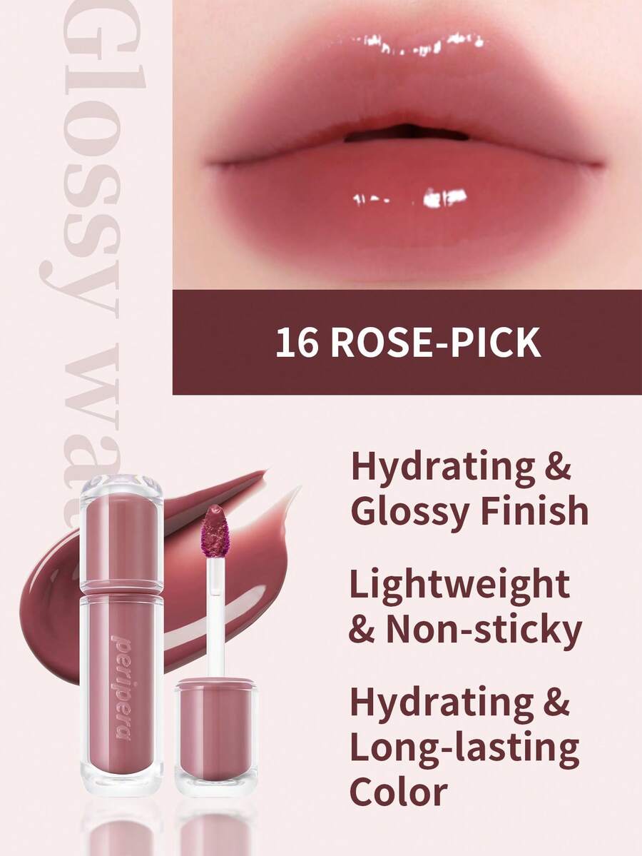 PERIPERA Ink Mood Glowy Tint #16 Cherry Rose Pick 1入 4g,保濕不黏膩玻璃光澤,甜美櫻桃玫瑰色,適合所有膚色,持久顯色,適用於青春日常與約會唇妝 - 16 精選玫瑰櫻粉 - 查看 1