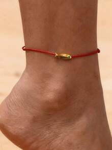 Beach-Style Lucky Carp Ankle Chain, Simple And Versatile, Hand-Woven In Red, Small Fish-Shaped Ankle Cord - Fish Anklet - View 10