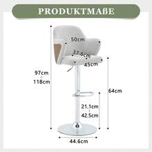 Modern Bar Stool Set (Set Of 2) / High-Quality Linen Bar Stools, -Plated Steel Frame / Easy To Install / High Load Capacity / Suitable For Home Bars And Restaurants - 灰色+棕色 - 查看 4