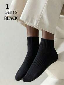 glestore Men's Solid-Color Black And White Socks, 10-Pack; Breathable American-Style Ankle Socks; Suitable For Everyday Wear And Sports; Couple's Set - Multicolor - View 12