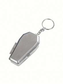 Portable Metal / Creative Coffin-Shaped Ashtray Keychain / Mini Compact Ashtray - Silver - View 7
