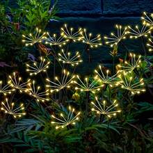 2 Color LED Starburst Solar Lights, Waterproof For Outdoor Yard/Patio/Lawn, Wedding Party Holiday Decor Gift - Multicolor - View 11