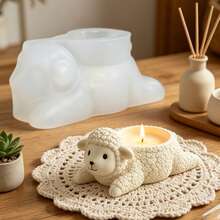 Reclining Curly-Haired Lamb Relief Candle Holder Silicone Mold; For Resin/Epoxy, Clay, And Plaster; Reusable; Easy To Demold; Craft Tool For Making Handmade Gifts; Handmade Decorative Home Ornaments; Mold Specifically Designed For Craft Enthusiasts - A - View 5