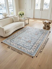 1 buah Karpet Ruang Tamu Motif Bunga Biru, Cocok untuk Dapur, Ruang Makan, Kamar Tidur, Dekorasi Ruangan Liburan, Dalam/Luar Ruangan, Kantor, Lobi, Keset Anti Selip, Karpet Kamar Mandi, Lorong, Area Belajar/Bermain Game - Dusty Blue - View 6