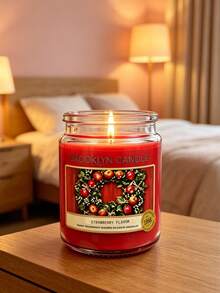 Large Red Apple Wreath Scented Candle, Long Burning Time Up To 150 Hours, Ideal Christmas Gift For Women - one-size - View 2