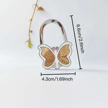 "Butterfly Dance" Intangible Cultural Heritage Song Brocade Embroidered Bag Hook, New Chinese Style Butterfly Portable Non-Adhesive Tabletop Bag Hook, Handbag Bag Hook Pendant - A - View 13