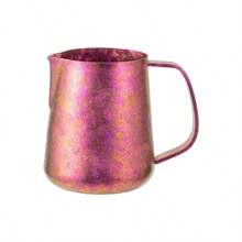 Pure Titanium Iridescent Ice Flower Latte Art Milk Pitcher 420-450ML Professional Antibacterial Milk Frothing Pitcher - Silver - View 9