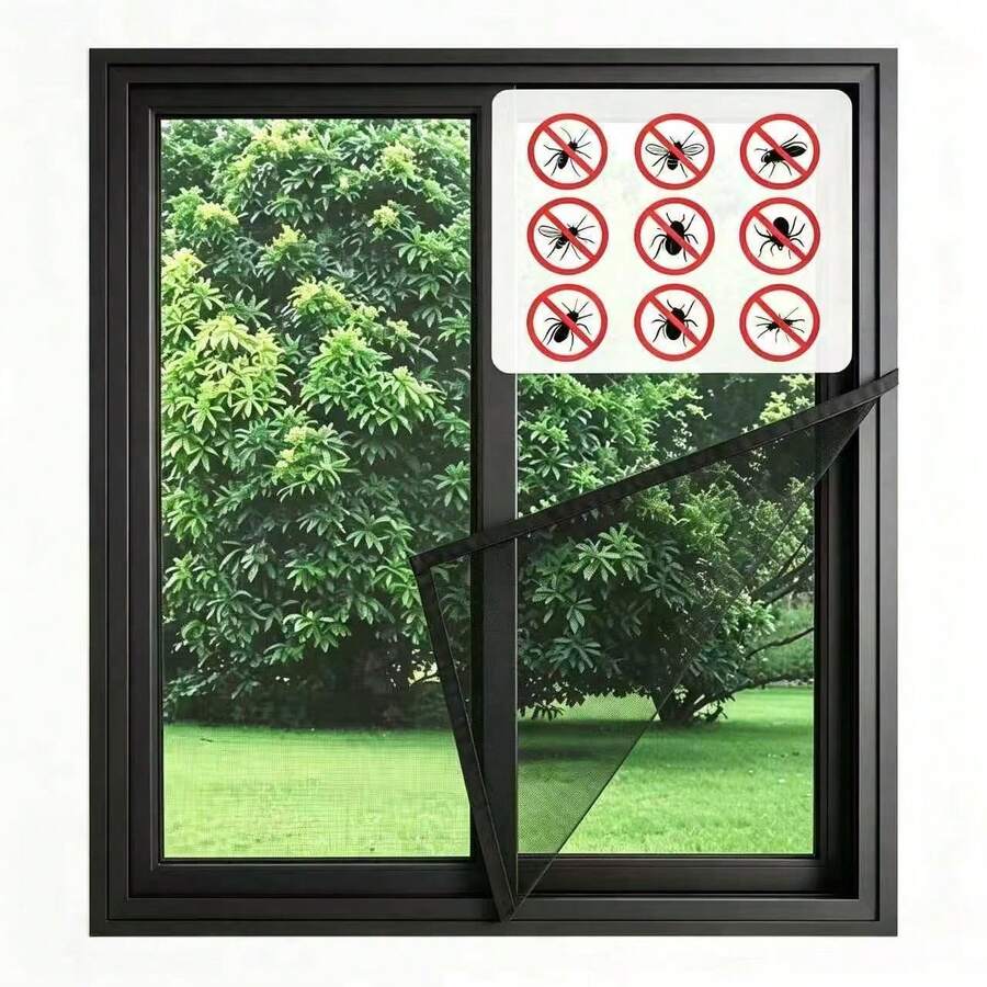 1pc Invisible Window Screen Mesh, Anti-Mosquito Design, Self-Adhesive No Drilling Required, Super Easy Installation, Suitable For Home Use - Screen Windows - View 1