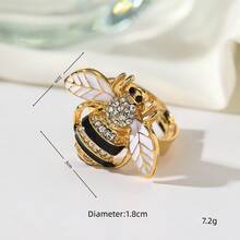 1pc Minimalist Bee Design Open Ring For Women's Daily Wear - White Bee - View 6