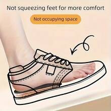 2pcs Invisible Height Increasing Shoe Insoles, Soft Breathable Shock-Absorbing Shoe Pads, Sweat-Absorbing Odor-Resistant Men's And Women's Sports Casual Shoe Insoles, Suitable For Daily Casual Height Increase, Outdoor Running Sports, Hiking, Daily Commute Outfits, Fashion Enthusiasts, Sports People, Invisible Height Increasing Heel Pads - Multicolor - View 1