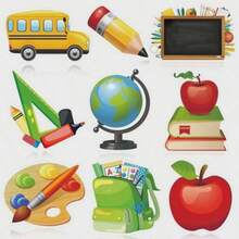 Set Dekorasi Kelas Kembali ke Sekolah 1/5/10/20 Buah, Dekorasi Papan Buletin Kembali ke Sekolah, Potongan Bus Sekolah, Dekorasi Kelas untuk Perlengkapan Pesta Kelas Sekolah - Cetak Dua Sisi - A - View 12