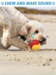 Squeaky Dog Toy Ball, Training Ball, Durable Ball Toy, Suitable For Dog Ball Launcher, High Elasticity Dog Interactive Ball, Puppy Pet Teething Ball - Multicolor - View 8