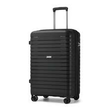 Carry On Suitcase Small 20 Inch Cabin Luggage Medium 24 Inch Large 28 Inch Ribbed PP Hardshell Expandable TSA Lock Cup Holder 3 Piece Luggage Set - Black - View 13