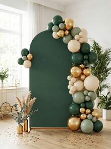 1pc Deep Pine Green Arch Backdrop Cover, 80*180cm Solid Color Wedding Party Backdrop, Polyester Elastic Fit Wedding Arch Cover, Wedding Decoration, Birthday, Baby Shower, Bridal Shower Backdrop Decoration, Outdoor Garden Celebration Banquet Decoration (Frame Not Included), Photo Backdrop Decoration, Combine With Balloons Decoration, Merry Christmas Backdrop Decoration - Dark Pine Green - View 7