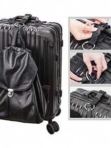 2pcs/1pc Anti-Theft Luggage Strap, Multi-Function Bracket, Bag Handle Clip, Used For Carrying Clothes, Bottles, Bags, Connecting Luggage, Freeing Hands, Perfect For Outdoor Activities And Travel, Suitable For Women And Men - Black - View 5