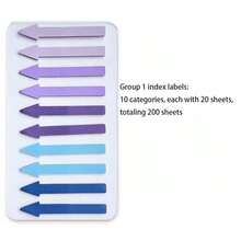 1/2 Pack 200pcs Gradient Color Arrow Index Tabs, Suitable For Student Notes, Highlighting And Sticky Notes, Gradient Colorful Arrow Index Stickers, Ultra-Thin Fluorescent Arrow Sticky Notes, Page Divider Tabs, Classification Sticky Notes, Morandi Transparent Sticky Notes, Reading Index Tabs, Student Arrow Marker Stickers - Multicolor - View 7