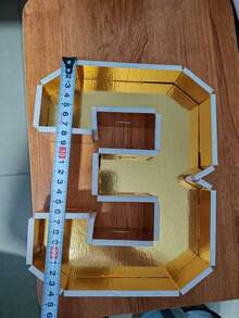 1 pièce Boîte de décoration de gâteau en bonbon en forme de chiffre, boîte de ballon de chiffre d'anniversaire, mosaïque de chiffres, convient pour la décoration de table d'anniversaire, l'arrangement de table de mariage, la décoration de fête et d'autres occasions, la fête des mères, la saison de la remise des diplômes - Doré - Voir 19