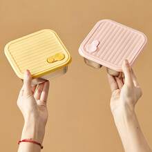 1Pc Multifunctional 304 Stainless Steel Lunch Box With Lid, Portable Divided Fruit Salad Food Storage Container, Leak Proof Bento Box, Refrigerator Food Fresh-Keeping Box, Meal Prep Box For Student Adult Use In Home, Office, Picnic, Back To School - Multicolor - View 11