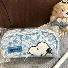 1件 Snoopy 收納袋，清新藍色印花帆布卡通設計，適合送給粉絲、家人與朋友的小禮物 - 彩色 - 查看 4