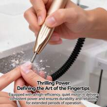 USB Rechargeable Electric Nail File Set - Multi-Speed Adjustable, Portable Nail Polisher And Foot Care Tool, Includes Nail File And Dead Skin Scraper, Suitable For Home Manicure Salon, Professional Nail And Pedicure Shaping Tool, Professional Nail Drill, Battery Capacity: 1800mAh - A - View 7