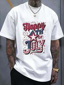 100%Pure Cotton7Month4Happy Day T Street Hip-Hop Style Men's Shirt T Shirt - 白色 4 - 查看 1