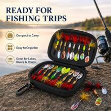 Fishing Spinner Lure Set, 16 Pcs Assorted Metal Spoon Spinners With Zippered Storage Case For Bass Trout Panfish - 16pcs - View 8
