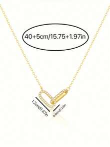 Double Ring Geometric Collarbone Necklace With Zirconia Micro-Inlay, Niche Design, Light Luxury Minimalist Interlocking Necklace - Necklace - View 7