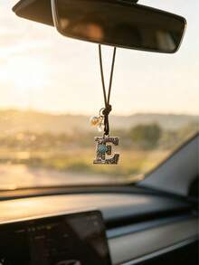 1 pieza Adorno colgante para el interior del coche con letra de corona de aleación de diamante, decoración para el espejo retrovisor del coche, colgante decorativo para el interior del coche - Unitalla - Ver 35