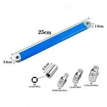 5pcs 2-In-1 Multi-Function Ratchet Offset Extension Wrench Set With 1/2", 1/4" And 3/8" Square Drive Adapters, 180 Degree Rotation, High Torque, Anti-Slip Handle, Durable Metal Material, Suitable For Narrow Spaces, Small Universal Extension Wrench, Automotive Repair Hand Tools (No Letter Version) - A - View 7