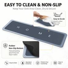 1pc Anti-Slip Diatomaceous Earth Faucet Drain Mat, Quick-Dry Absorbent Sink Splash Guard, Rubber Base, Suitable For Kitchen/Bathroom Faucets - Multicolor - View 6