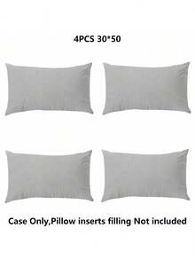 4 Piezas Funda De Almohada De Piel Suave De Felpa Corta De Color Sólido Y Simple Sin Relleno - Gris Claro - Ver 8