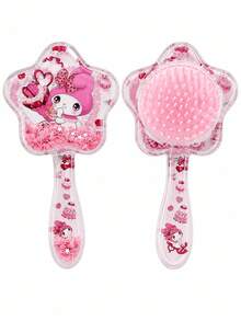 MINISO Sanrio My Melody Kuromi Cinnamoroll Hello Kitty 星星造型氣墊髮梳，便攜亮片髮梳，適合旅行化妝包 - 彩色 - 查看 6