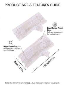 1 Pair Women's Elegant 3D Floral Lace Fingerless Gloves, Breathable Hollow Mesh Design, Suitable For Wedding, Party And Daily Wear - Multicolor - View 5