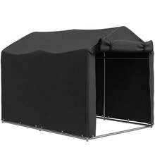 Waterproof Garage Shed With Door, UV Resistant, 220 X 157 X 165 Cm, Black - Black - View 1