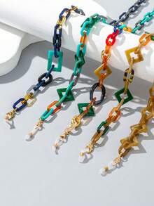 1pc Women's Acrylic Fashion Design Eyeglasses Chain, Suitable For Street Outfits Decoration - Multicolor - View 12