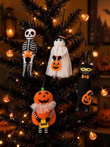 Halloween Ghost Pumpkin Pendant, Suitable For Halloween Decoration Party Scene Arrangement, Halloween Small Figurine Hanging Ornament, Suitable For Packaging Decoration And Table Centerpiece Decoration - Multicolor - View 3
