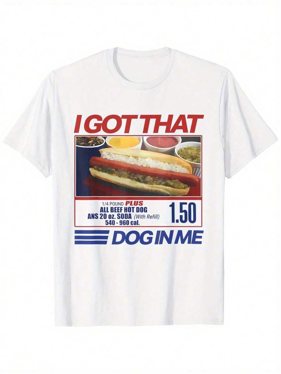 Camiseta divertida y retro "Tengo este perro en mí" con estampado de "Hot Dog" a $1.50/Hot Dog, $5.00/Hot Dog, $10.00/Hot Dog - Camiseta unisex 100% algodón, estilo vintage streetwear para h - Blanco - Ver 1
