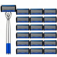New 8-Layer Blue Manual Razor, Unisex For Men And Women, Popular Grooming Tool In Europe And America, Smooth Shaving, Portable Daily Travel Cleaning Shaving Set - Safety Tazor + Blade - View 10