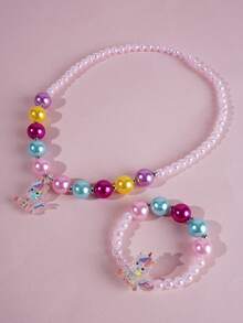 2pcs/Set Unicorn Beaded Bracelet & Necklace Set, Colorful Charm Jewelry Accessories For Girls, Gift For Friends - Multicolor - View 10