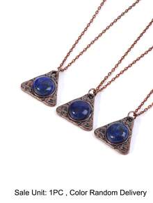1pc Natural Stone Triangle Necklace For Men Healing Tiger Eye Obsidian Crystal Pendant Vintage Necklaces Energy Jewelry H905 - Necklace - View 9